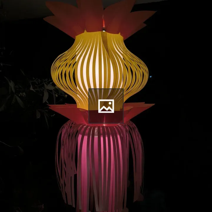 Paper lantern hanging indoors