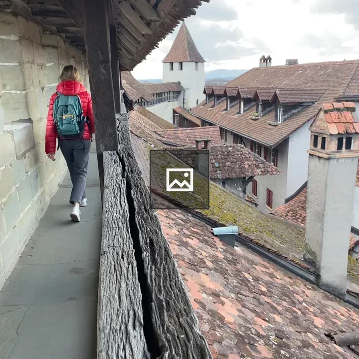 Person on Battlements at Murten Morat