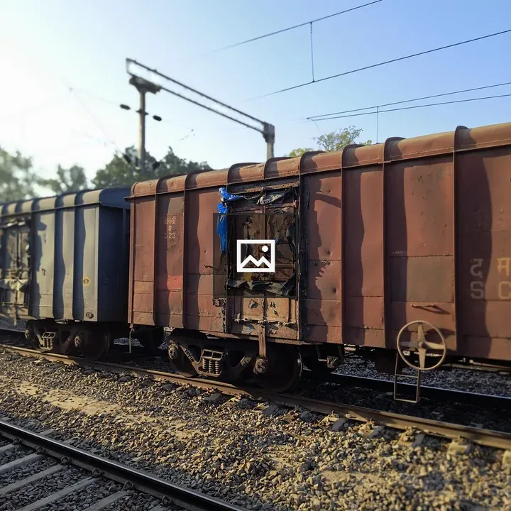 Train car on tracks inside