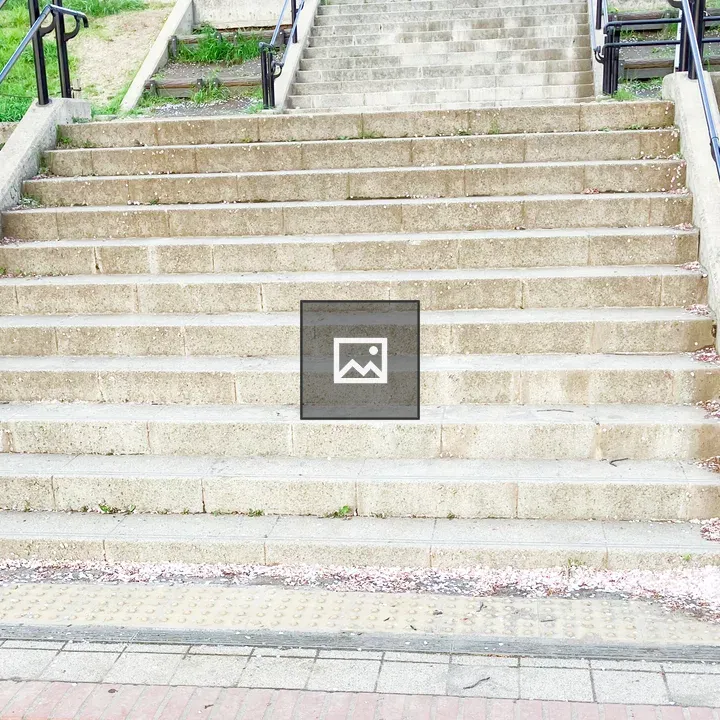 Concrete stairs with railings