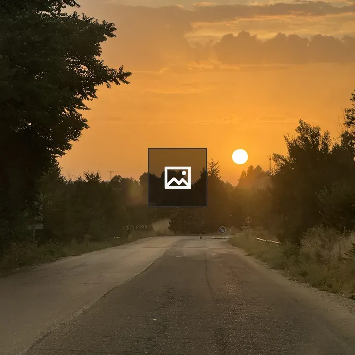 Sunset Over Rural Road
