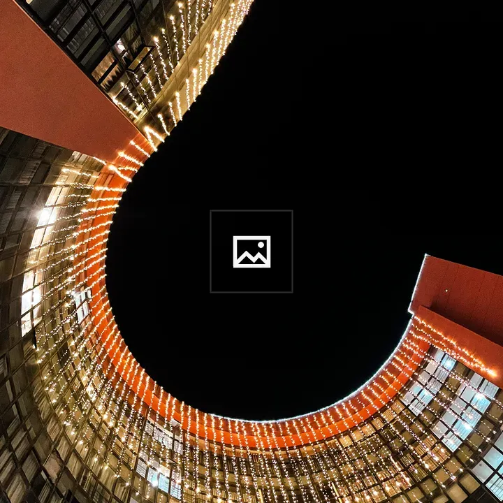 Building lit by LED at night