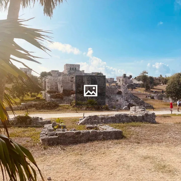 Tulum Ruins and Clouded Sky