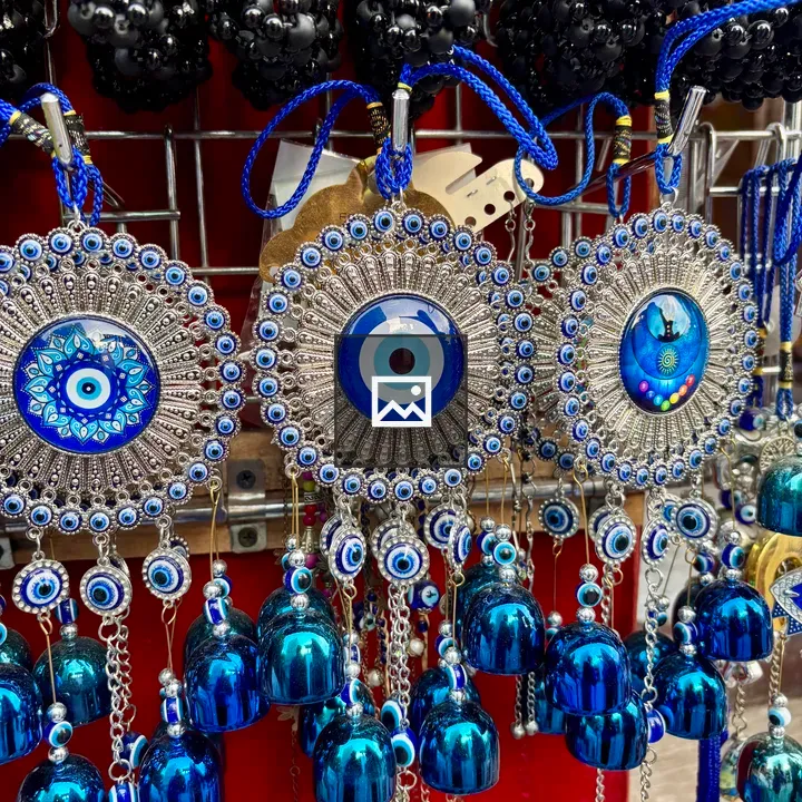 Decorative glass charms display