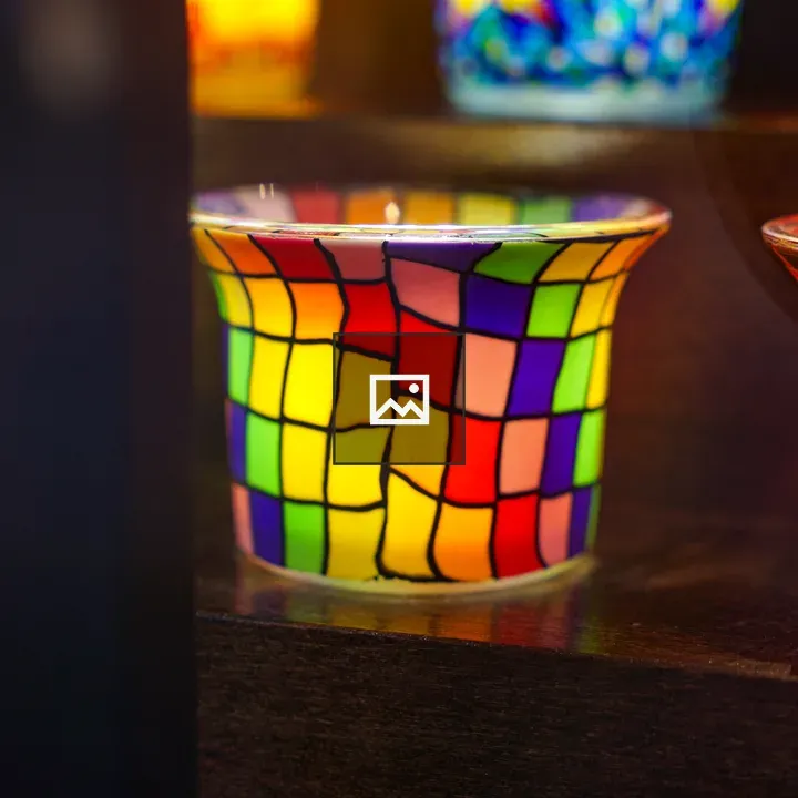 Stained glass candle pot