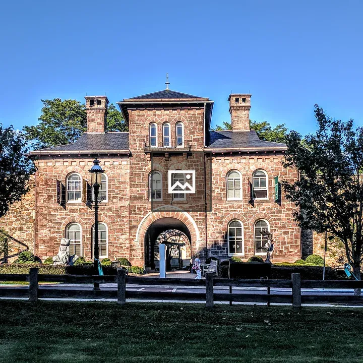Old brick jail facade