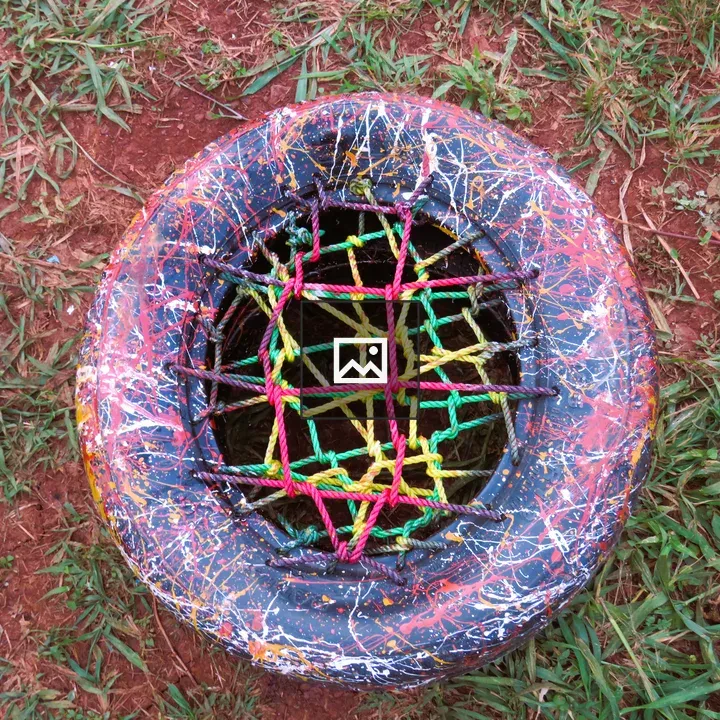 Colorful Tire with Rope Net