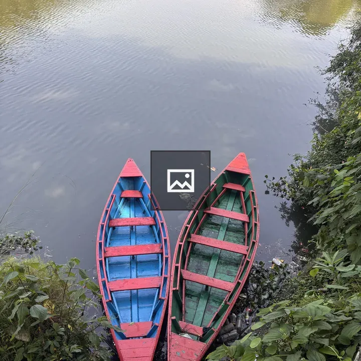 Colorful boats at Fewa Lake