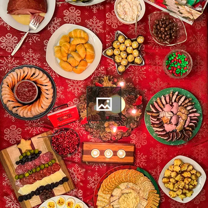 Christmas dinner spread