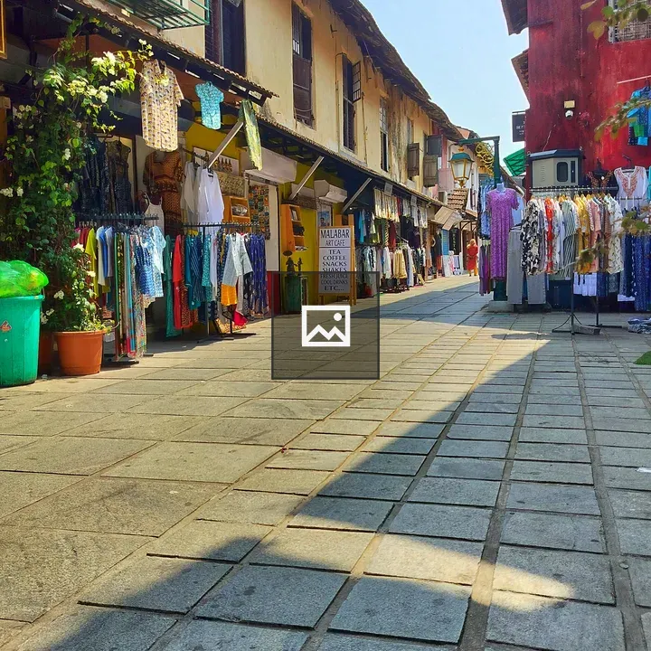 Strolling by colorful shops