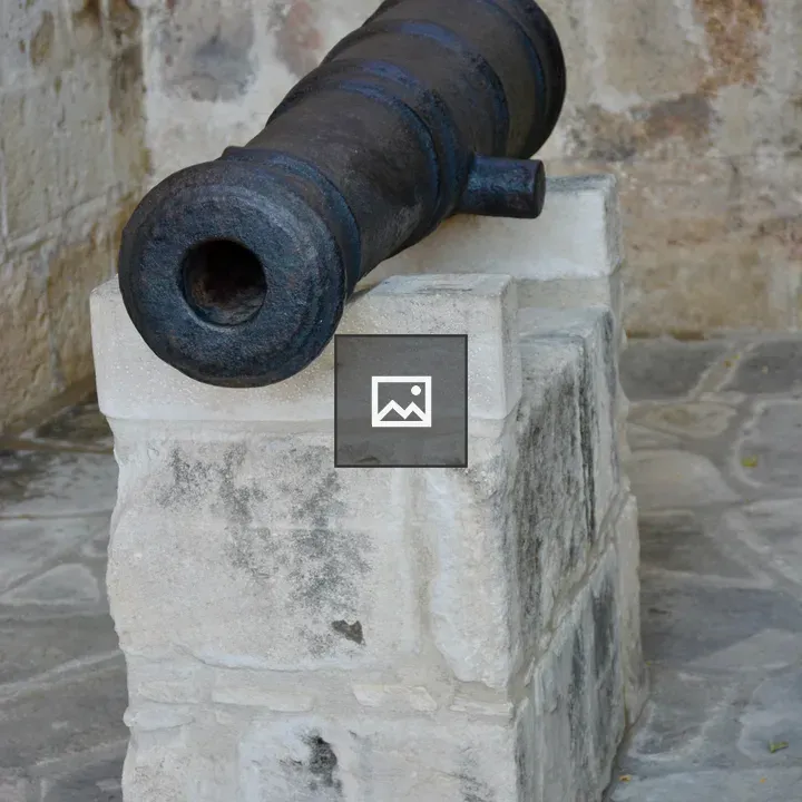 Old black cannon at Limassol Castle