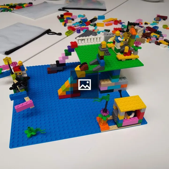 Lego bricks on a table