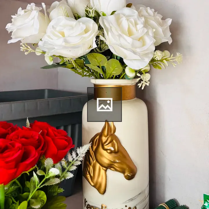 Vase with Horse Design and Roses