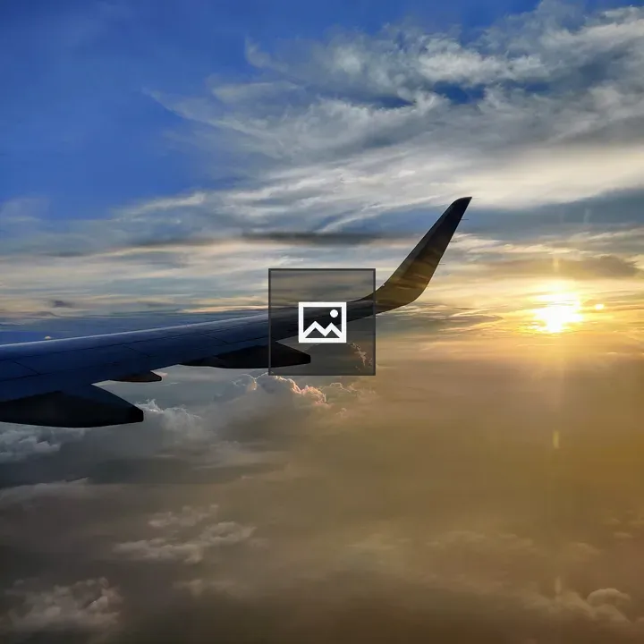Sunset from airplane window