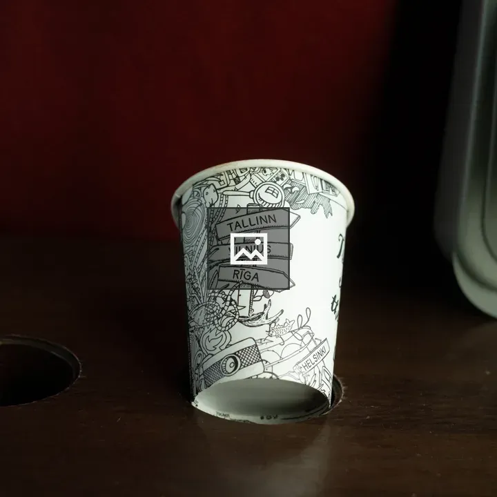 Decorative paper cup signpost