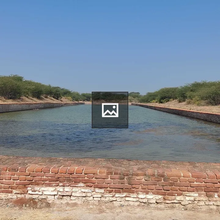 Reservoir scene with bricks and water