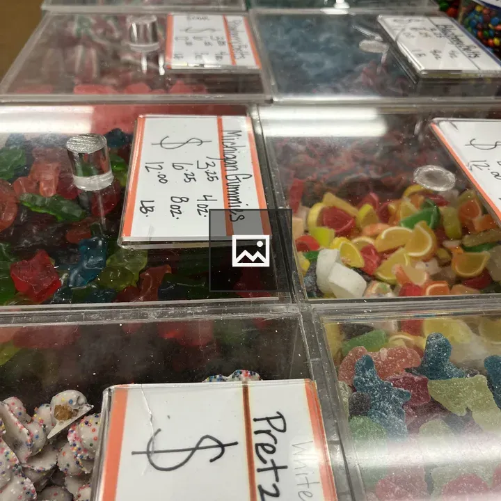 Candy bins in store