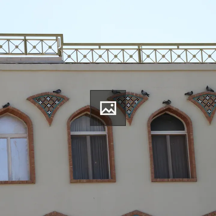 Pigeons on hotel windows in Isfahan