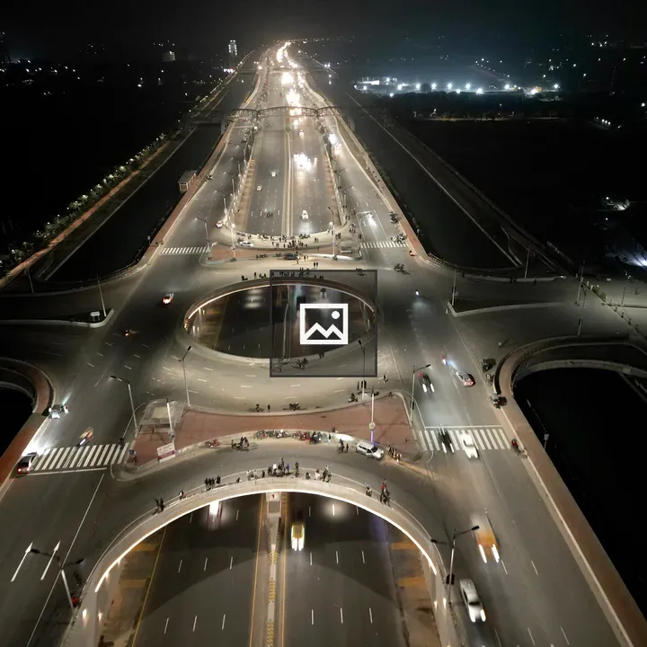 Aerial Highway Night View