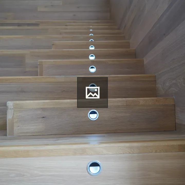 Wooden stairs with LED lights