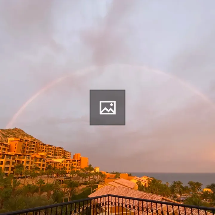 Rainbow over Cabo San Lucas mountains