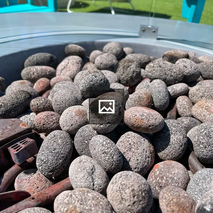 Closeup of fire pit lava rocks