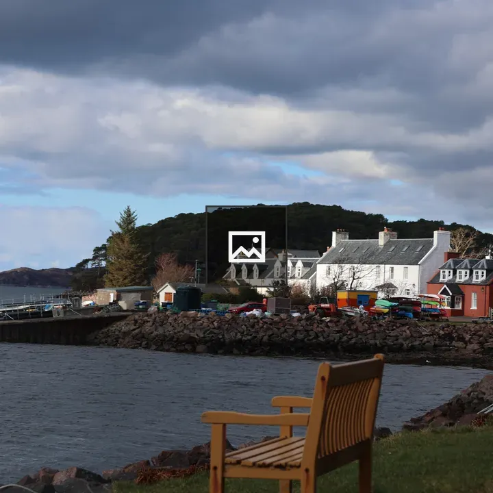 Bench on the shore of Sheildaig sealoch