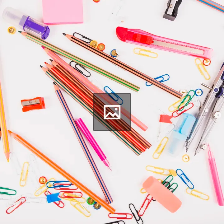 Colorful stationery assortment