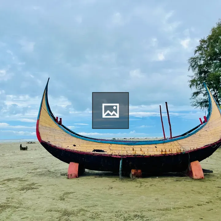 Colorful traditional boat on beach