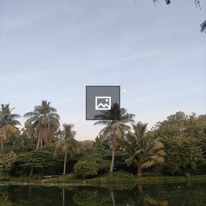 Calm lake with trees at dusk