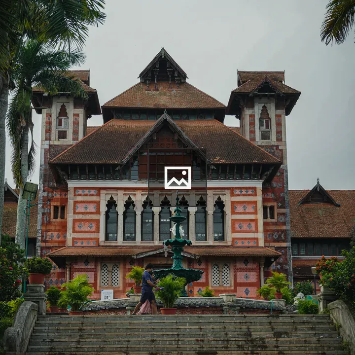 Historic monument among greenery