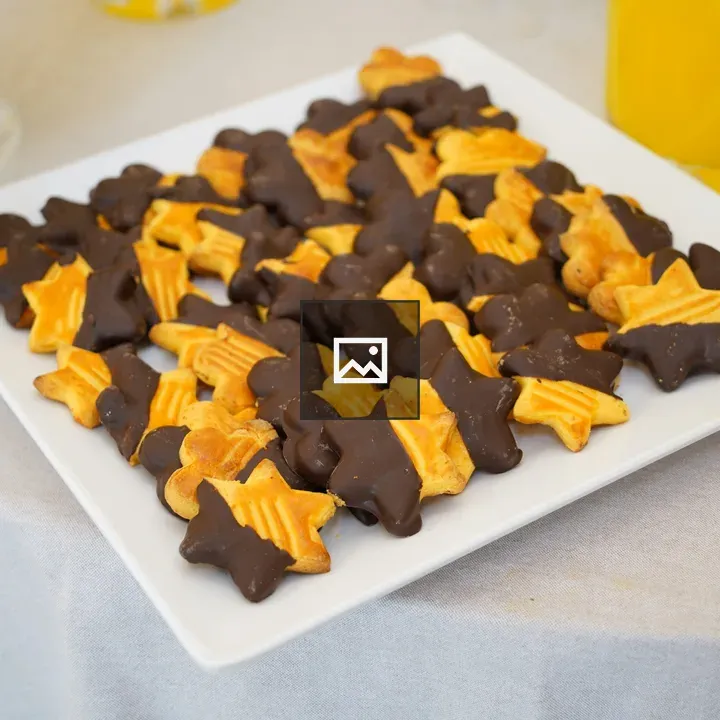Cookies on a Plate with Chocolate
