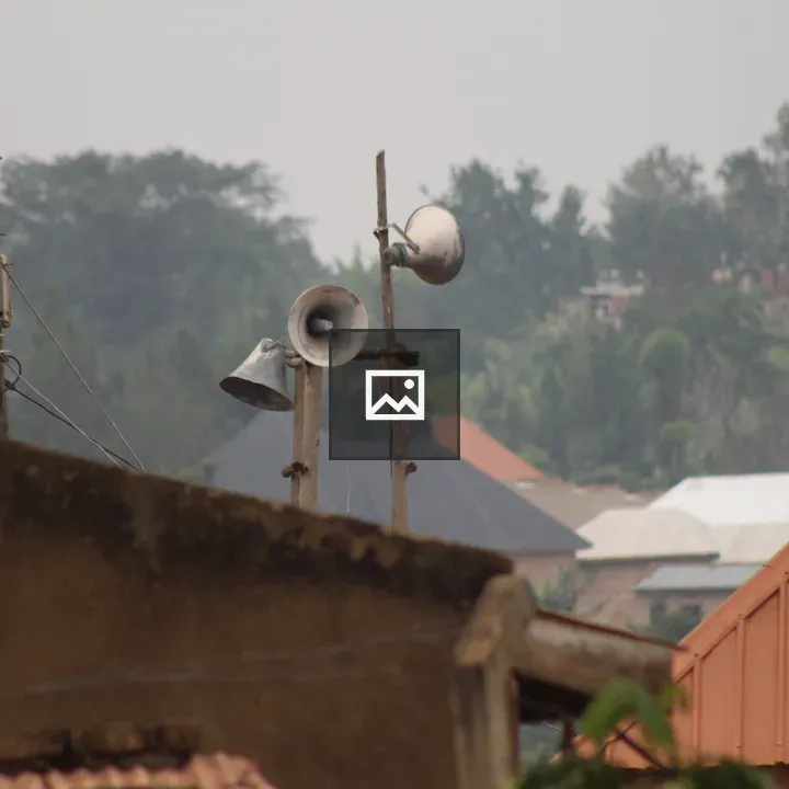 Loudspeakers on Wooden Poles