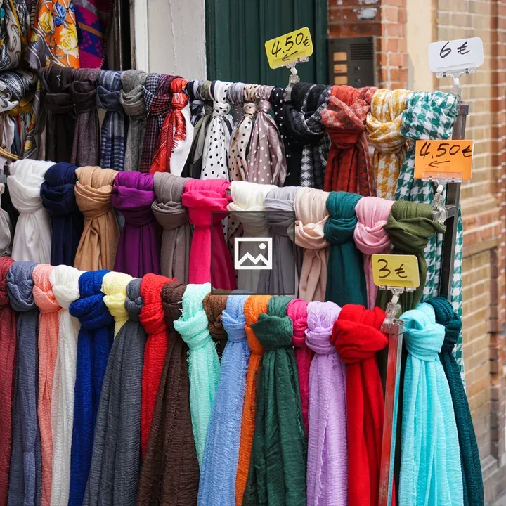 Colorful Scarves Display