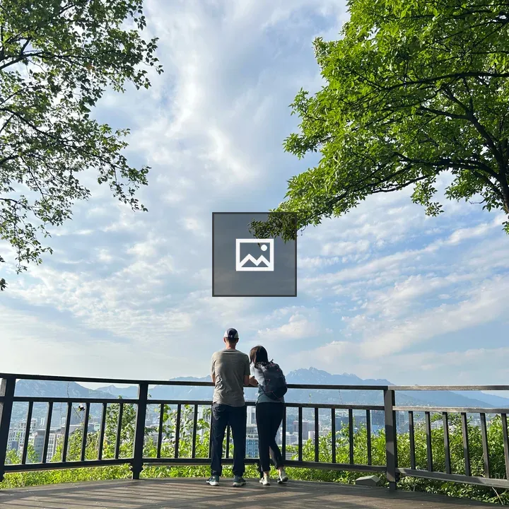 Two People at Wooden Overlook