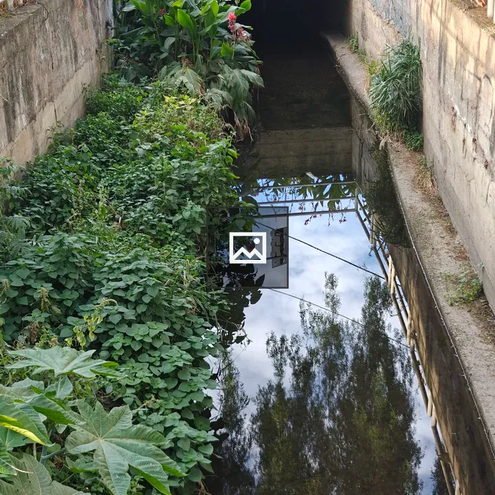 Canal reflects the sky