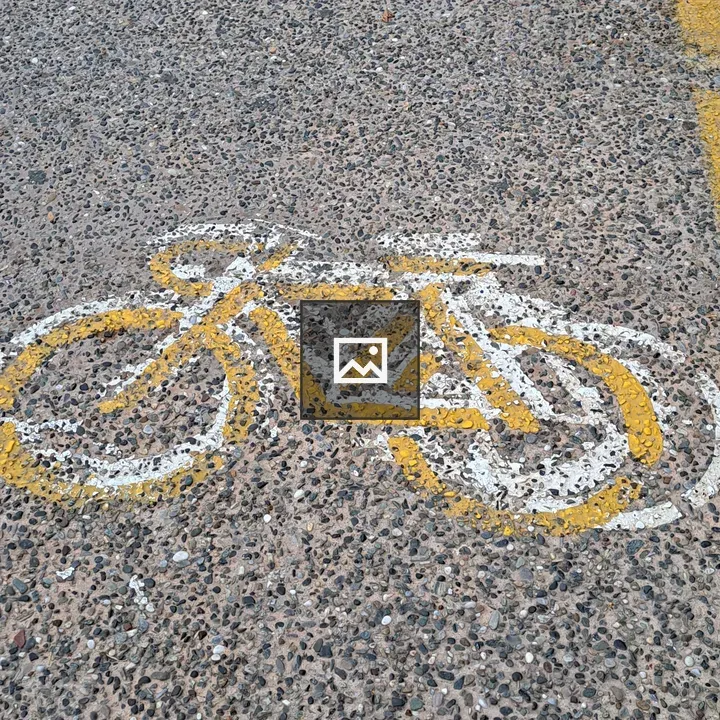 Cycle path road marking Thessaloniki