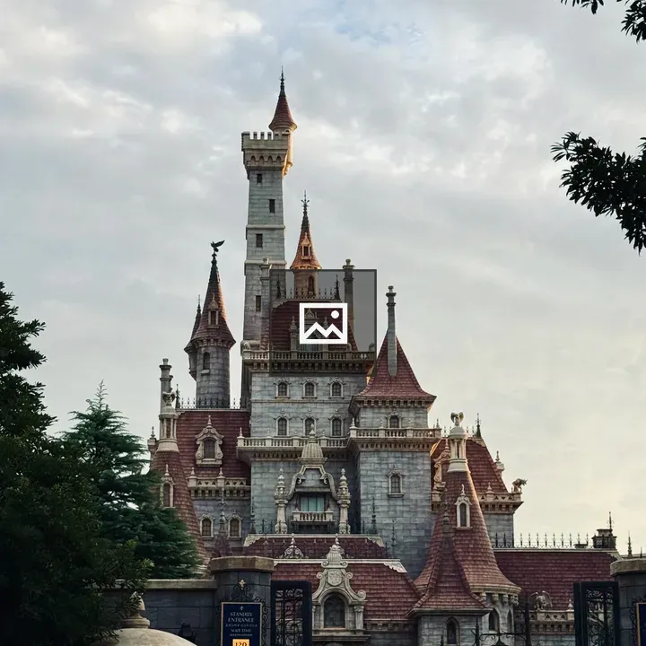 Castle towers and turrets landscape