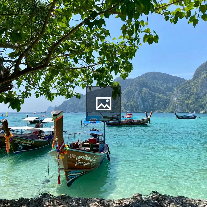 Colorful long boats in Koh Phi Phi