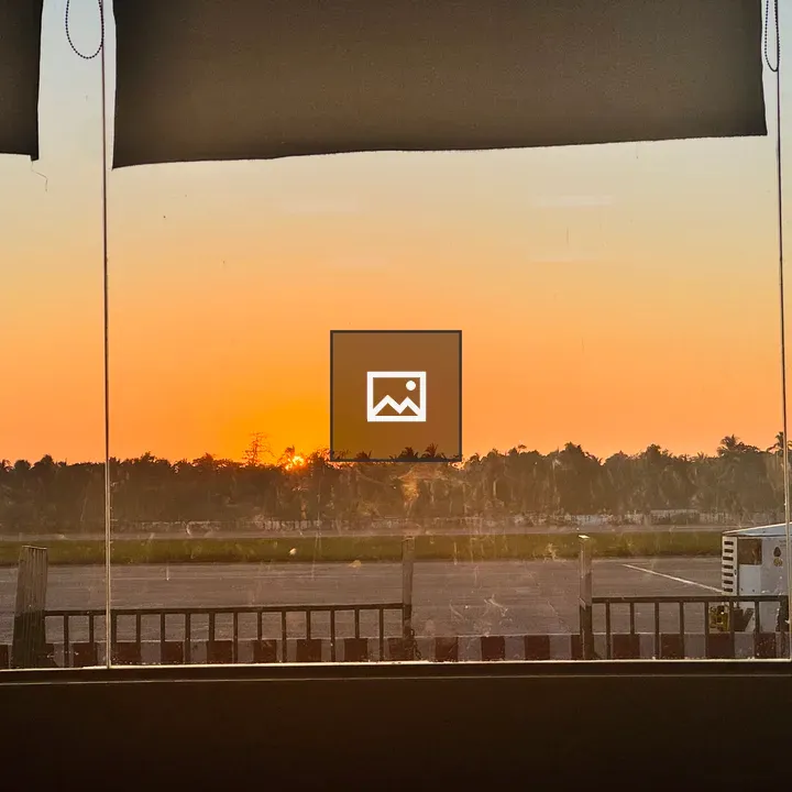 Sunset View at Airport Window