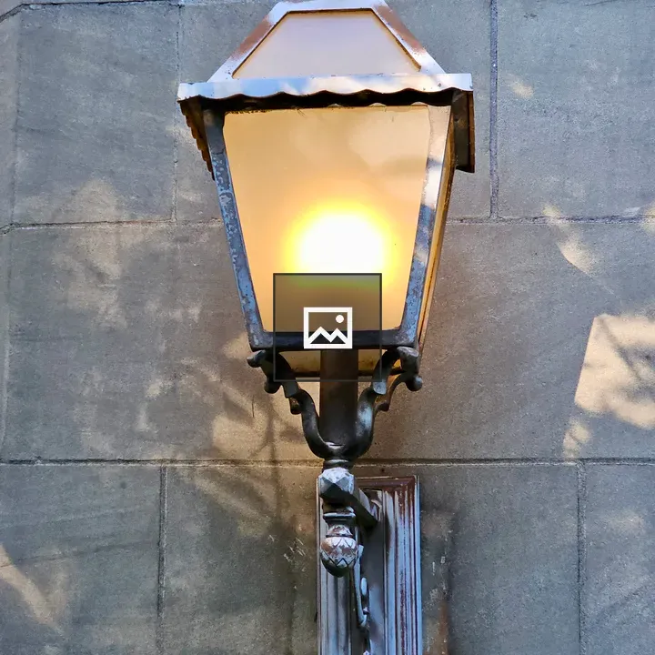 Old-fashioned metal lantern