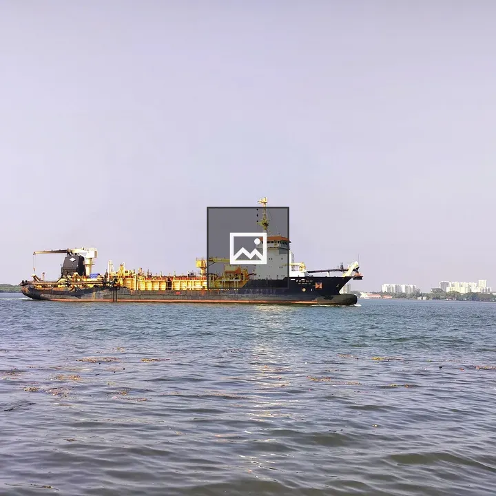 Huge ship cruising at sea