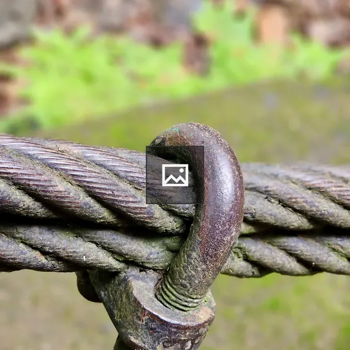 Rusty metal clamp close-up
