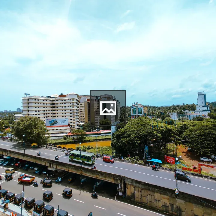 Aerial Kozhikode City Roadscape