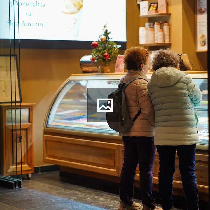 Two People in Ice Cream Shop