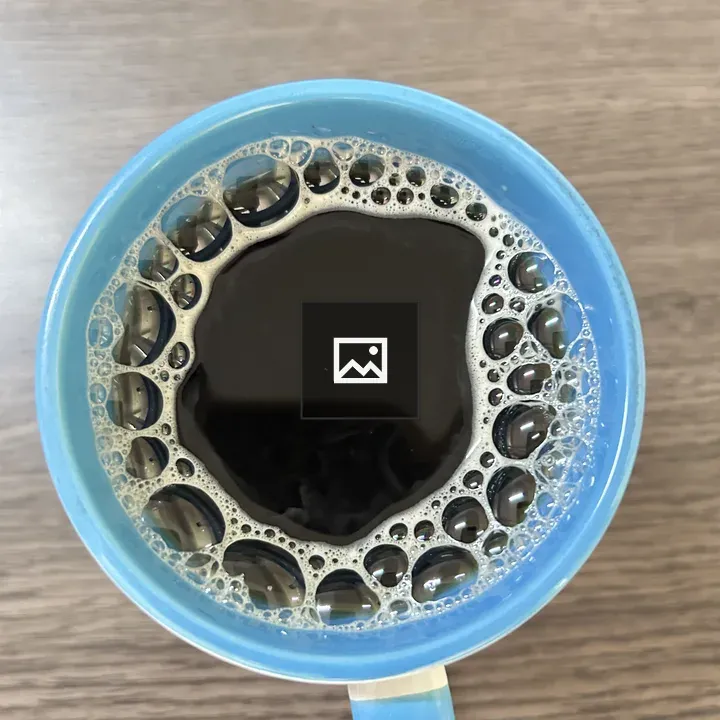 Blue Coffee Cup with Bubbles