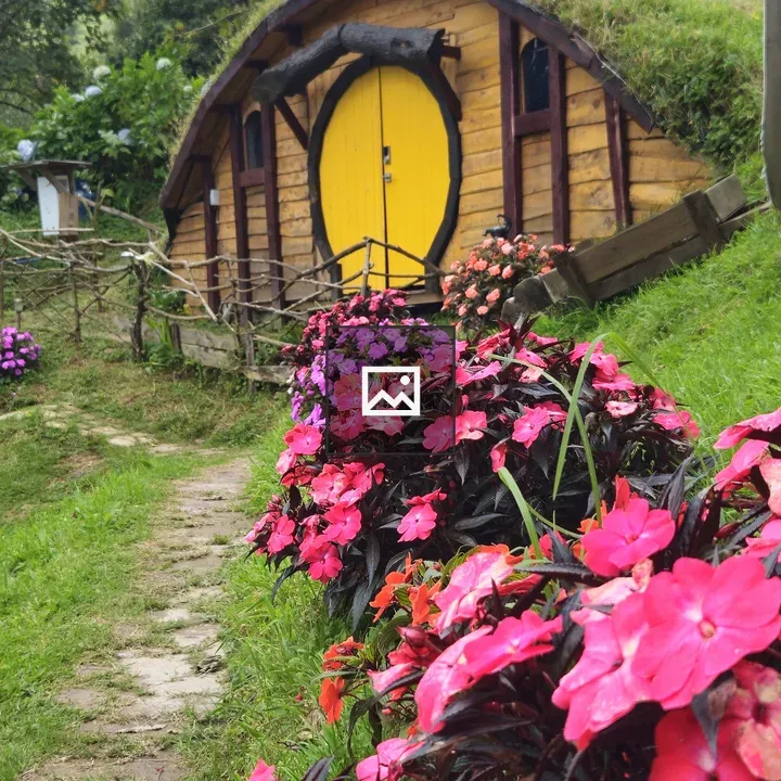 Hobbit House with Yellow Door