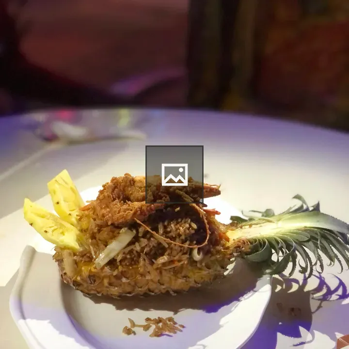 Seafood on Pineapple with Rice