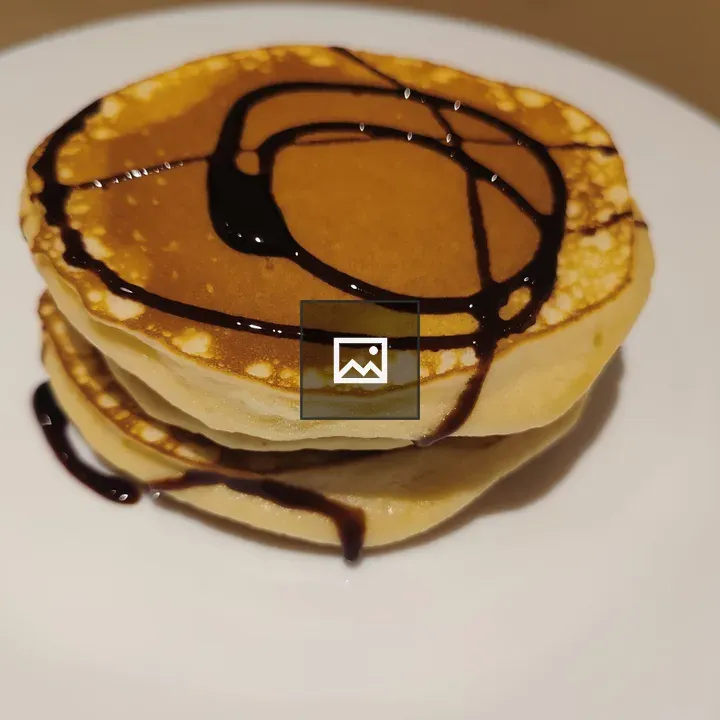 Homemade Pancakes with Chocolate Syrup