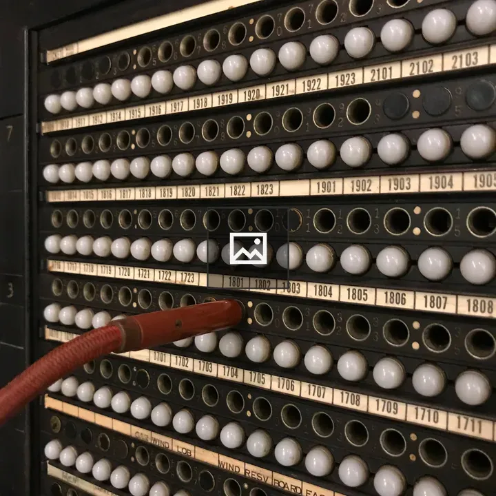 Old-style telephone switchboard